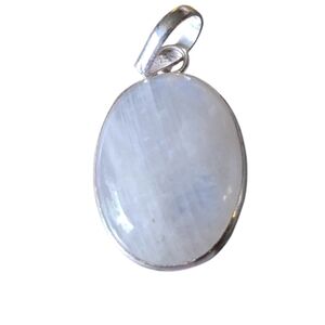 Oval Moonstone Silver Pendant